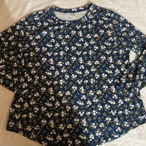 Kuotai Women's 2XL Long Sleeve Flower T-Shirt